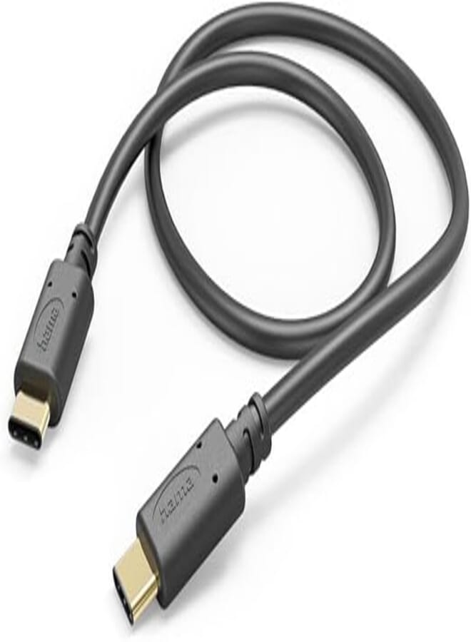 Hama USB Type-C to USB Type-C Charging and Data Cable, 1.5m Black, 4.8 Gbps Data Transfer, 3A Maximum Current, Compatible with Smartphone, Tablet